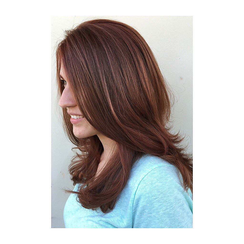Who says you need to go lighter for summer? 
So in love with this color! ❤️
.
.
.
#hairbynoellelucy #salon860west #red #redhair #redhairdontcare #ochairstylist #acceptingnewclients #oc #hairdo #hair #haircut #haircolor #new #newhair #newhaircolor #newhairdontcare #newhairdo #beautiful #copper #copperhair #rose #rosehair